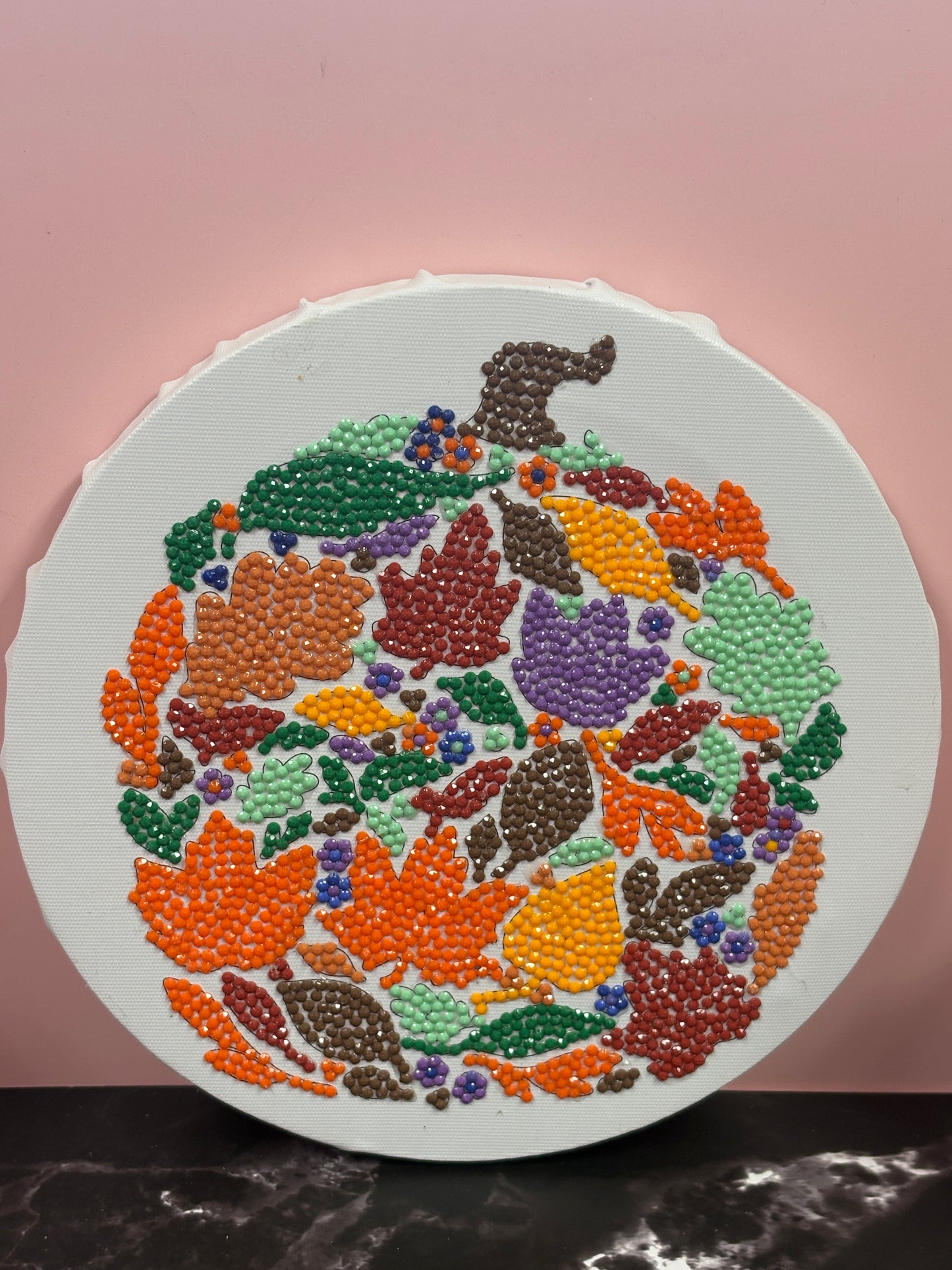✨ Diamond Art Fall Pumpkin Painting – Round Canvas Sparkling Décor