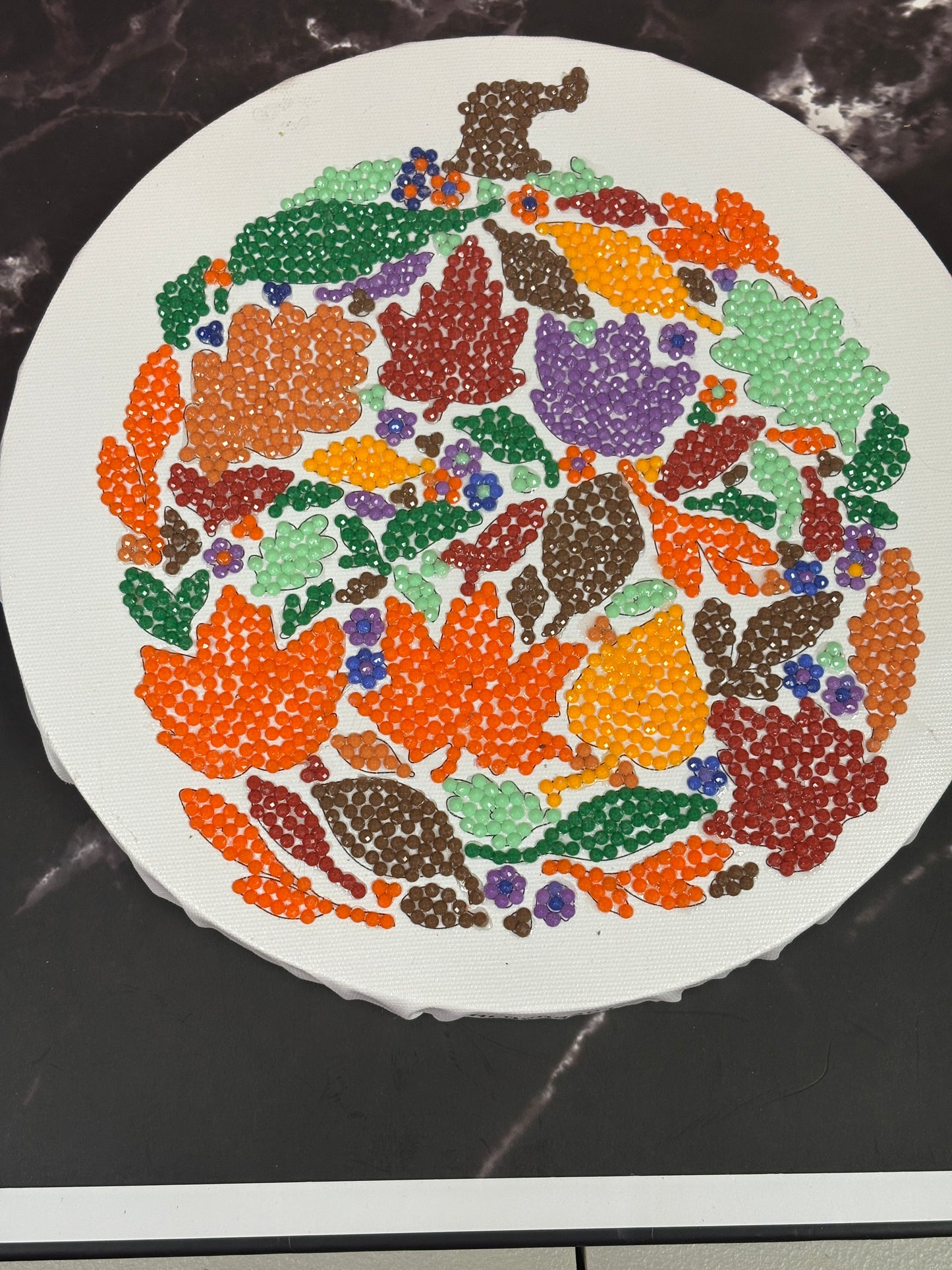 ✨ Diamond Art Fall Pumpkin Painting – Round Canvas Sparkling Décor