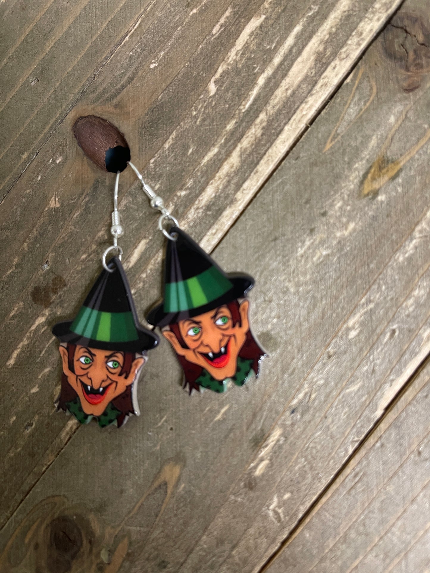 Spooky Witch Charm Wire EarringsPink tiful of LOVE