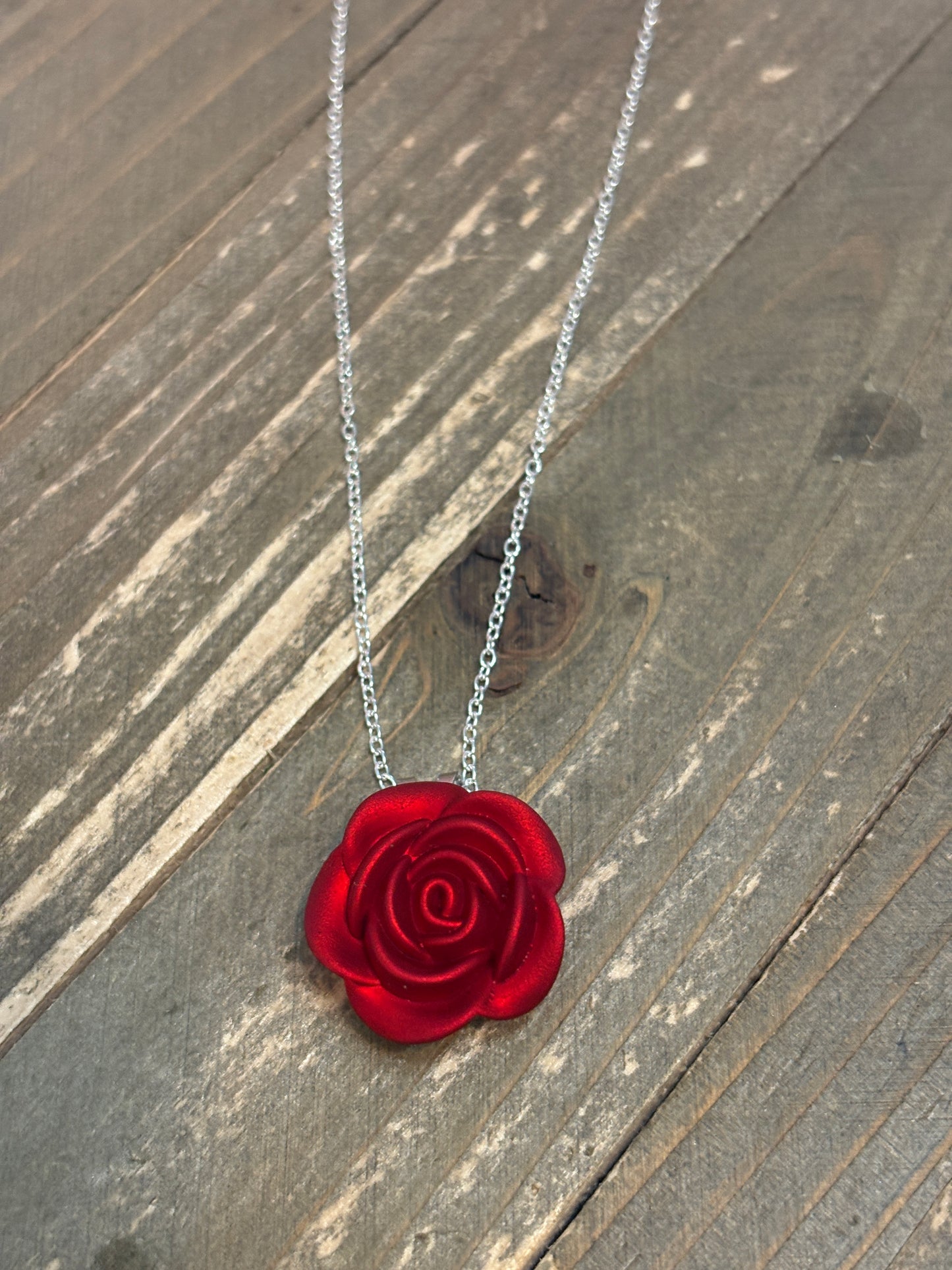Red Rose Pendant on a silver chain – Classic & Romantic Style (Copy)