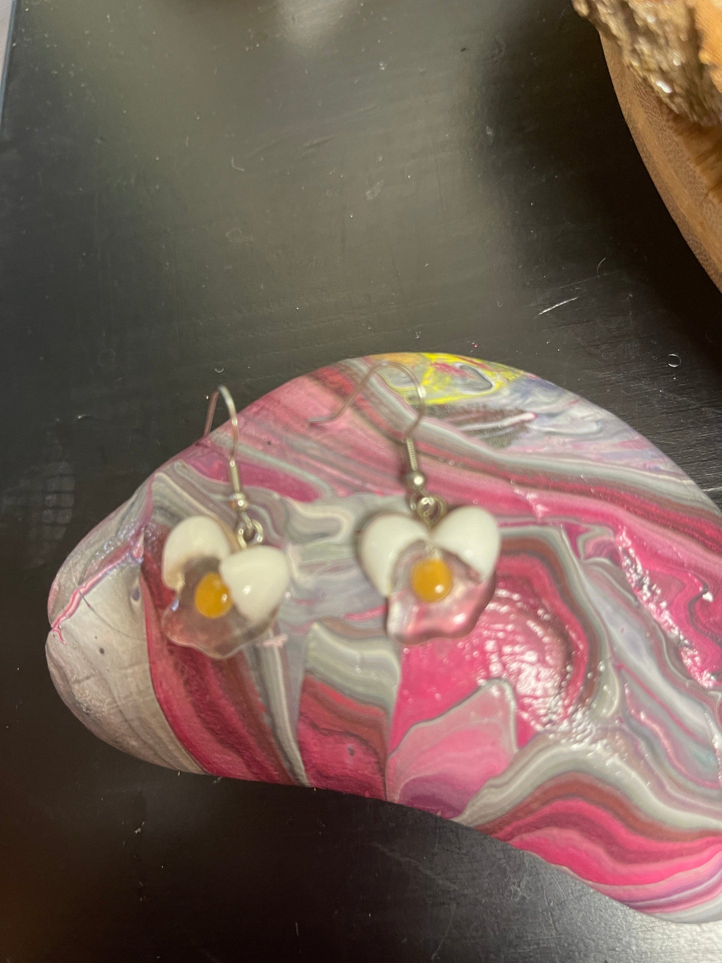 Cracked Egg Charms Wire EarringsPink tiful of LOVE