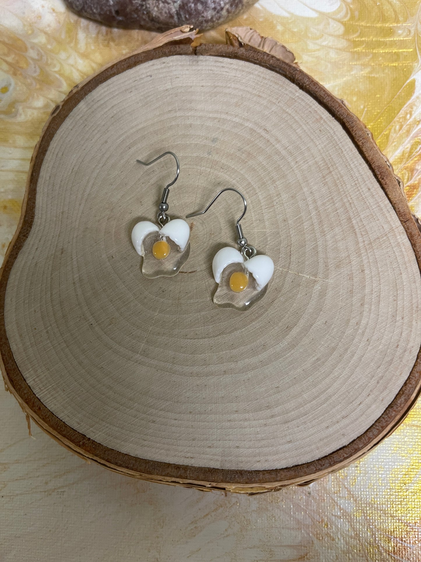 Cracked Egg Charms Wire EarringsPink tiful of LOVE