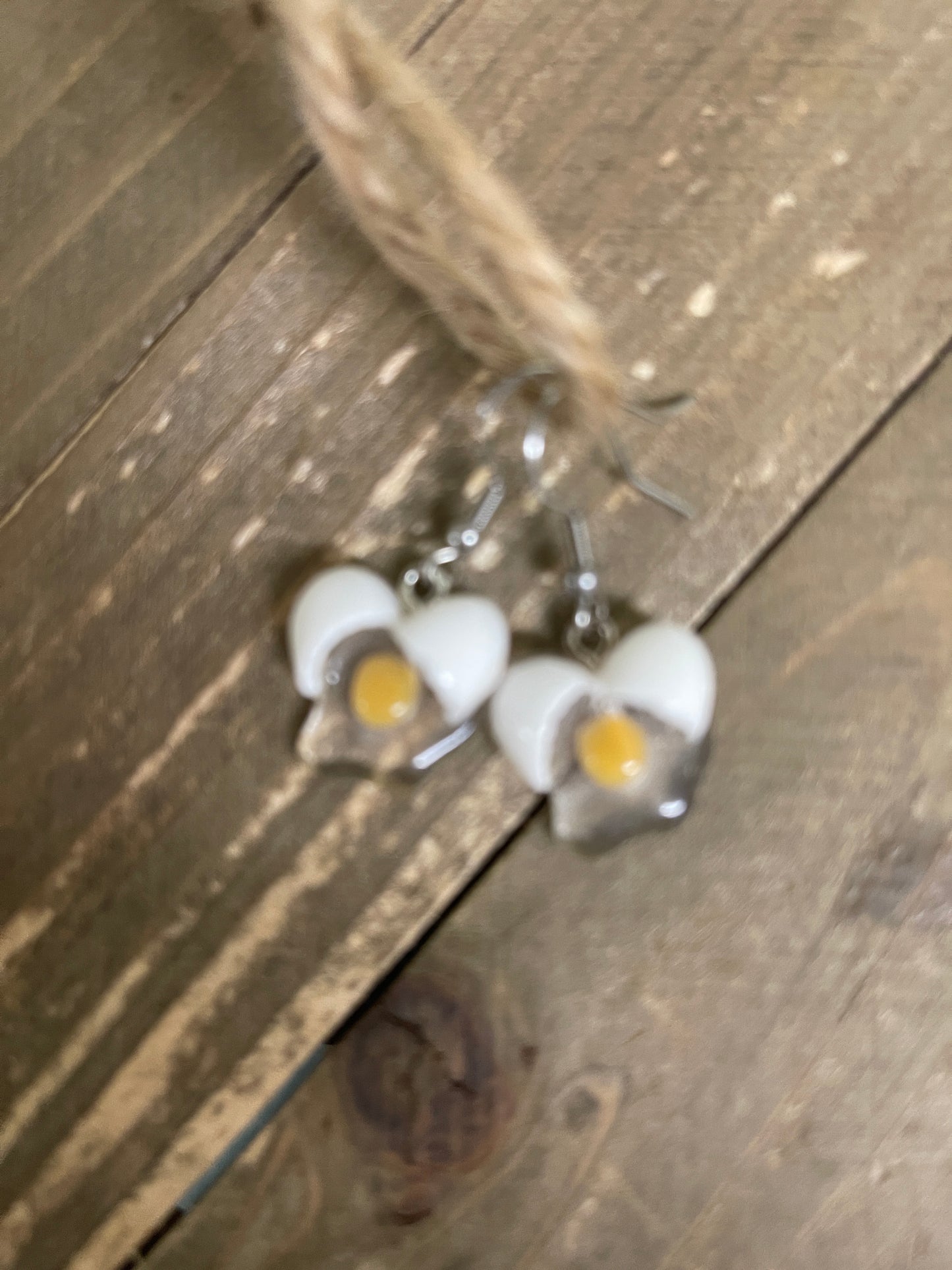 Cracked Egg Charms Wire EarringsPink tiful of LOVE