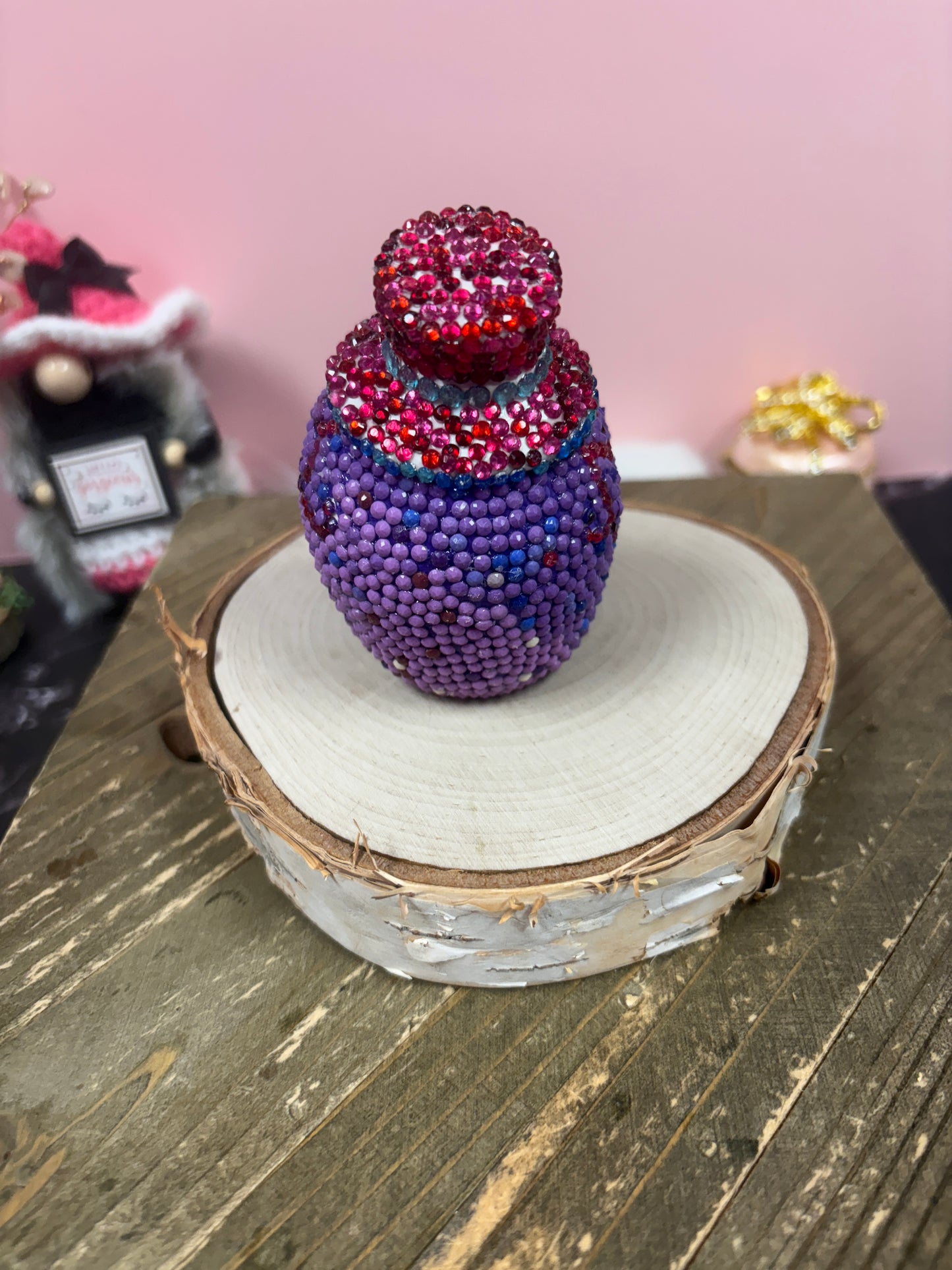 Diamond Art Figurine – Purple Sugar Skull Sparkle Décor with Top Hat