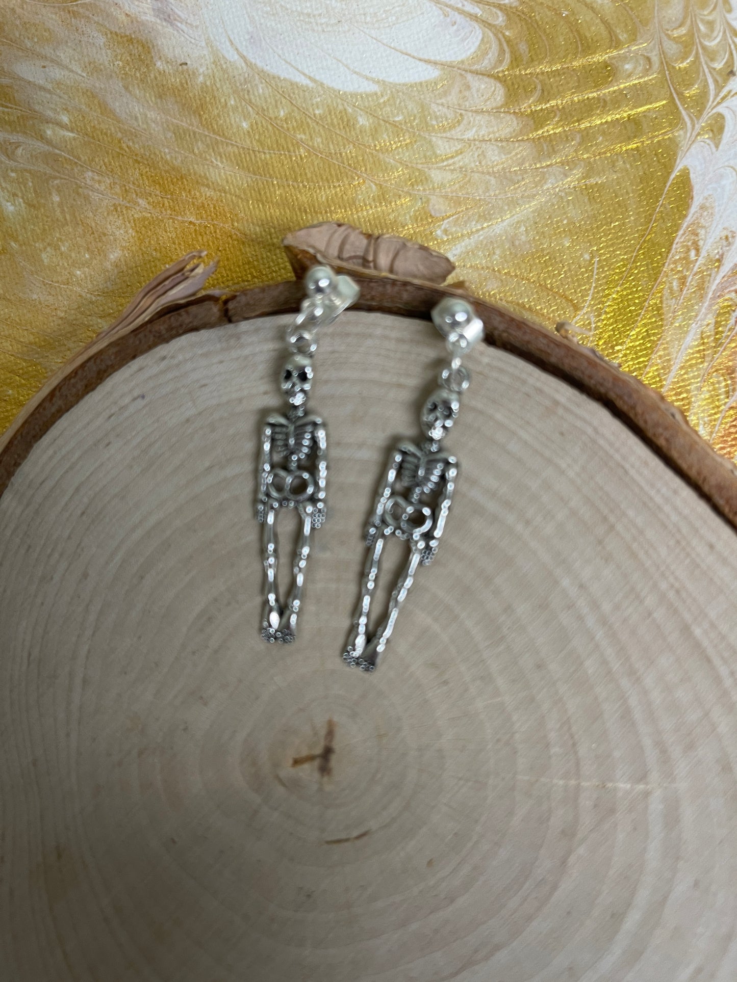 Skeleton Charm on a ball Post earringsPink tiful of LOVE