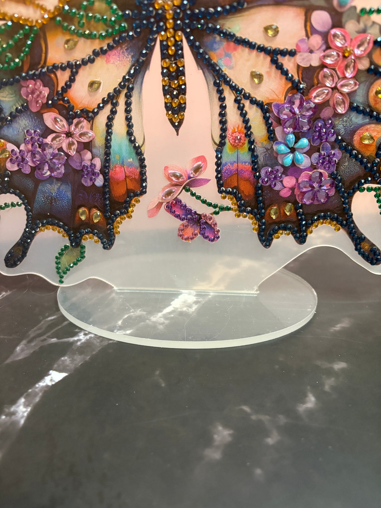 Diamond Art Butterfly Home Décor – Sparkling Floral Freestanding Accent