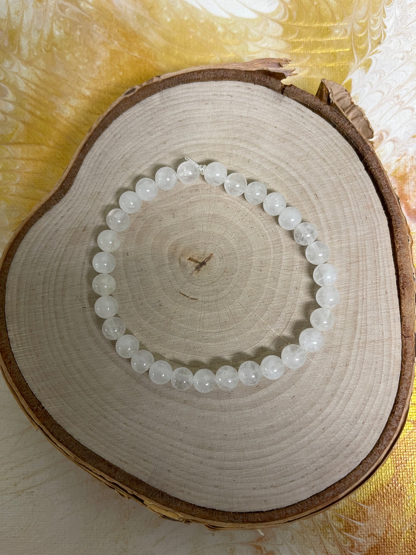 White Agate Beaded Elastic/Stretch BraceletPink tiful of LOVE