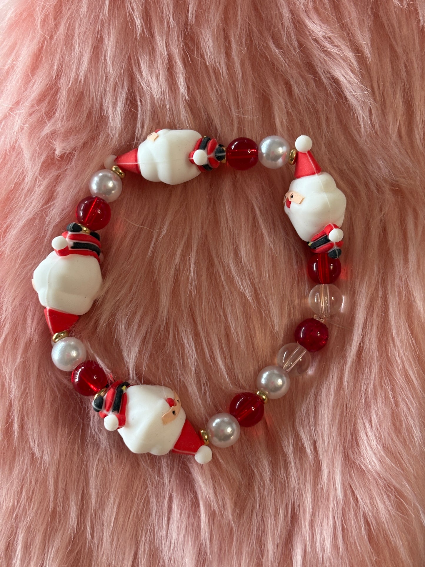 🎅 Santa Silicone Beaded Stretch Bracelet