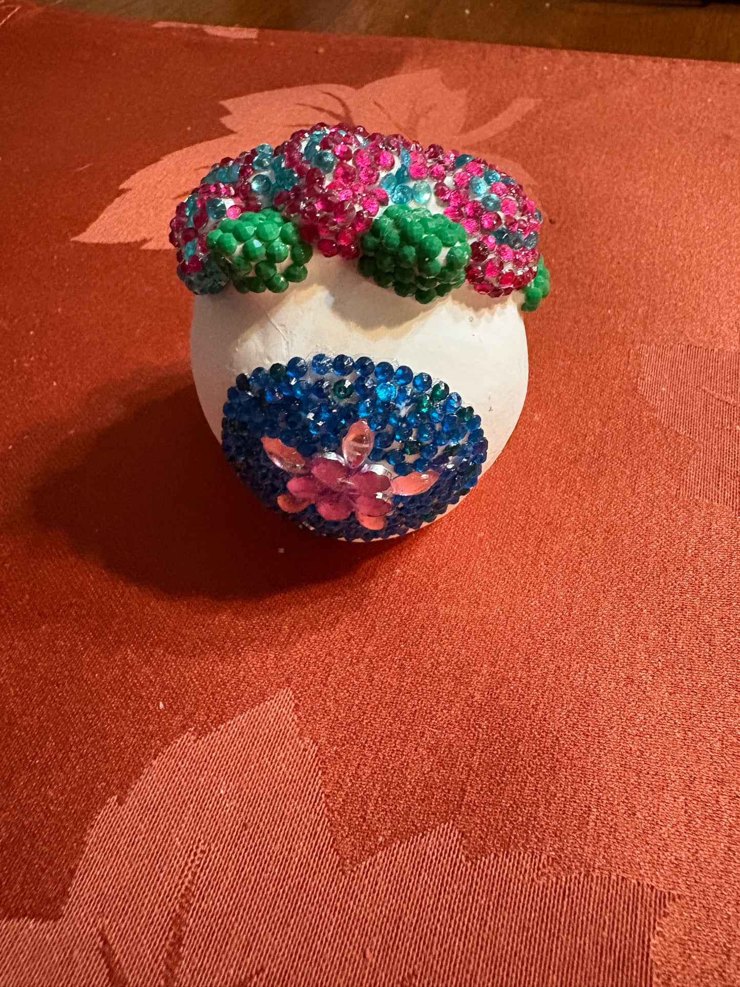 Diamond Art Sugar Skull Figurine – Sparkling Ceramic Décor
