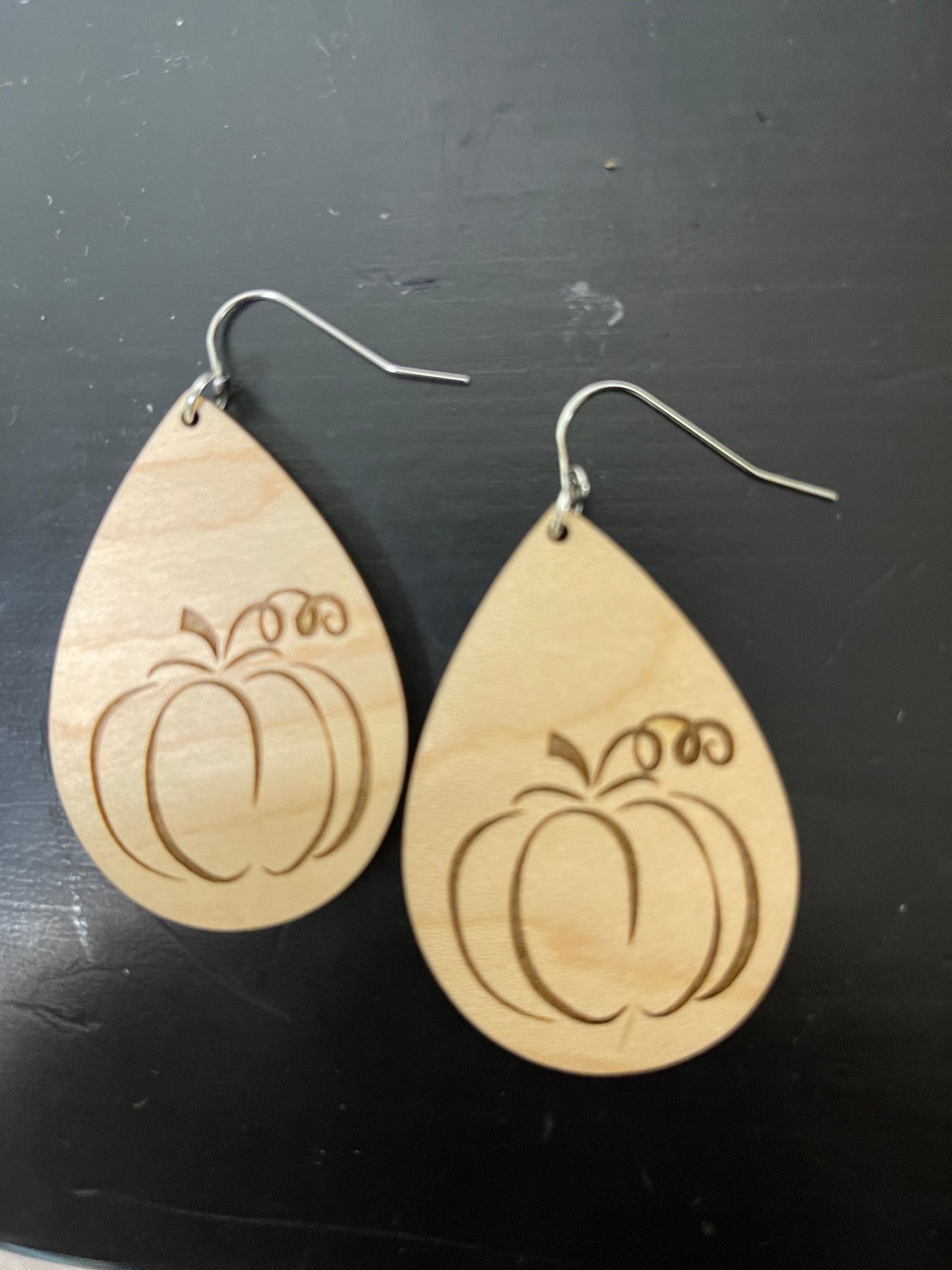 Maple Wood Pumpkin Wire EarringsPink tiful of LOVE