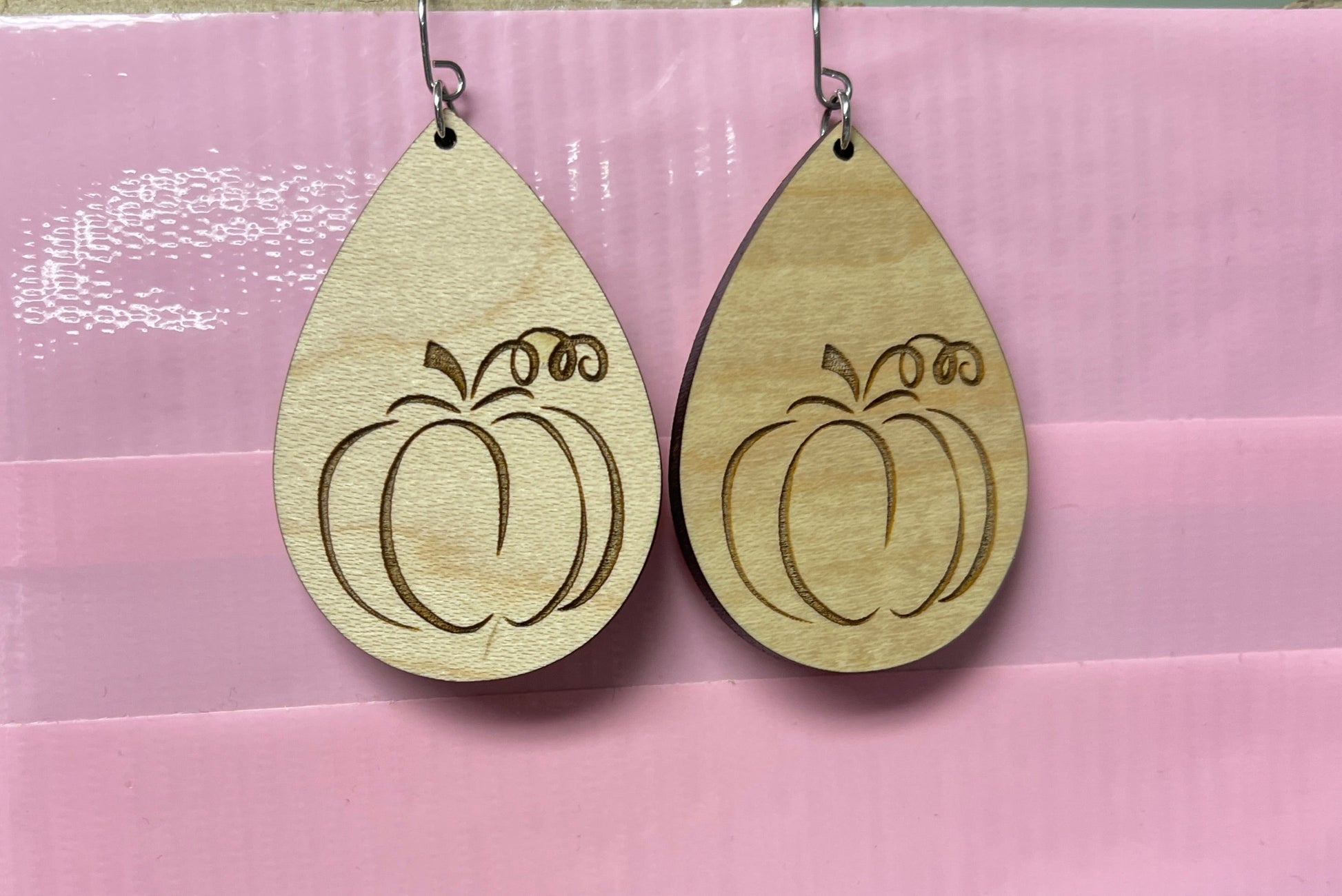 Maple Wood Pumpkin Wire EarringsPink tiful of LOVE