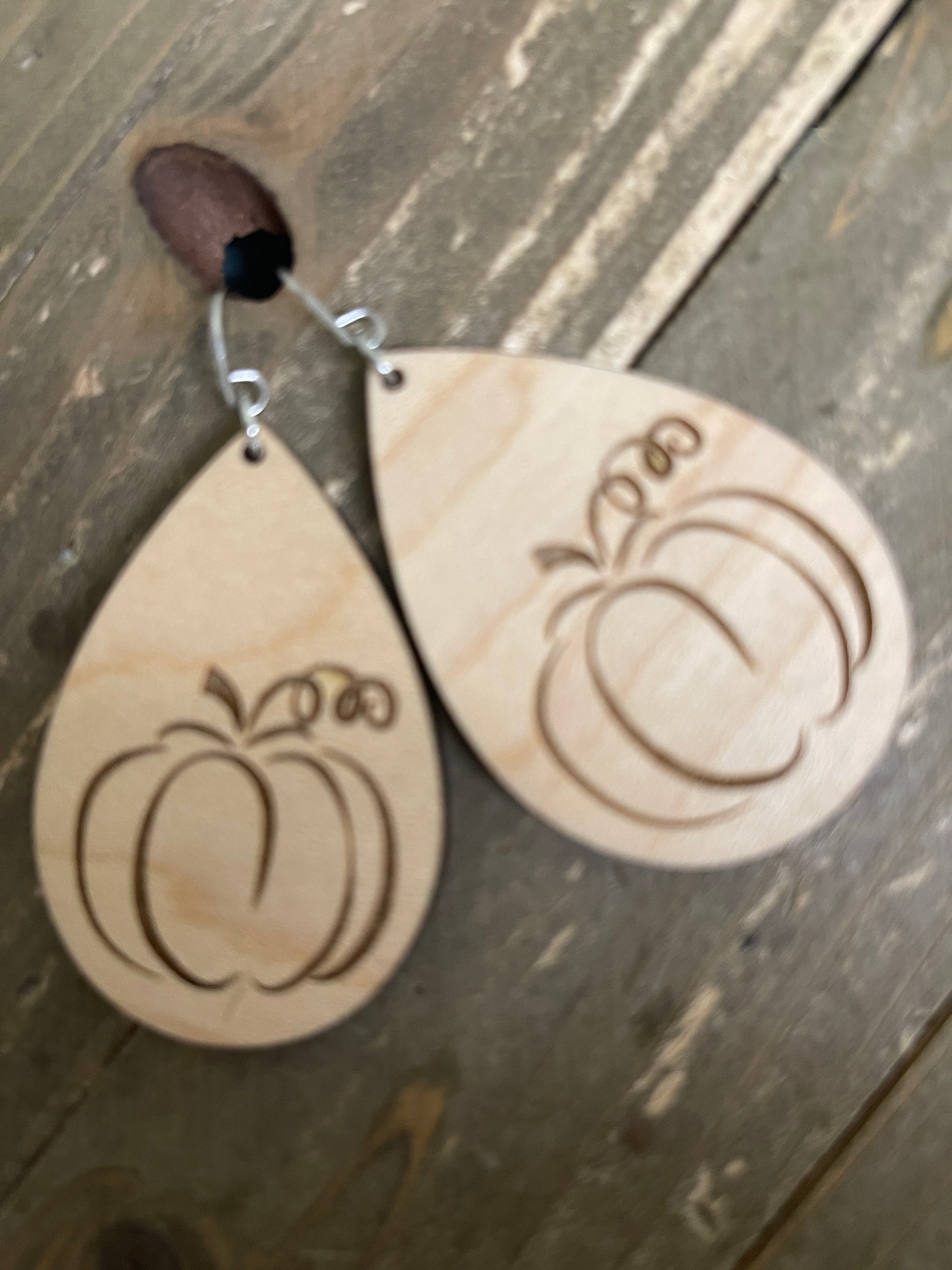 Maple Wood Pumpkin Wire EarringsPink tiful of LOVE