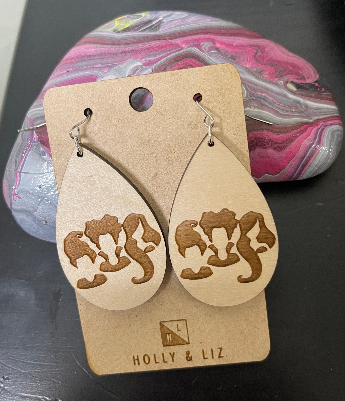 Maple Wood Hocus Pocus Wire EarringsPink tiful of LOVE