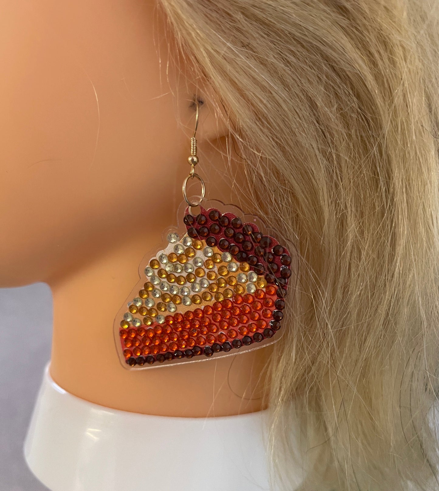 Thanksgiving- Diamond Painting Yummy Pumpkin Pie Wire Earrings-21Pink tiful of LOVE