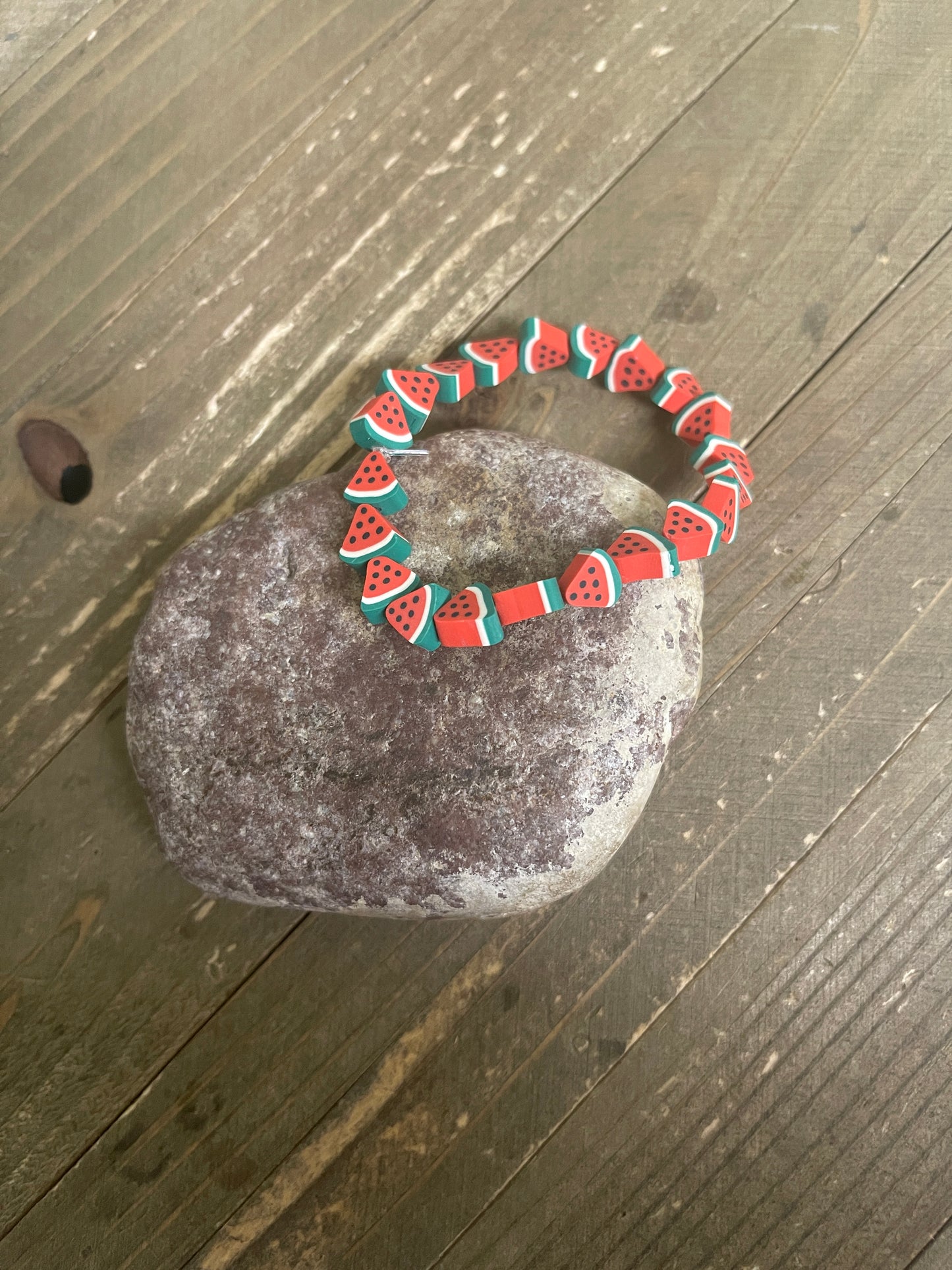 Watermelon Fimo Beaded Elastic/Stretch BraceletPink tiful of LOVE