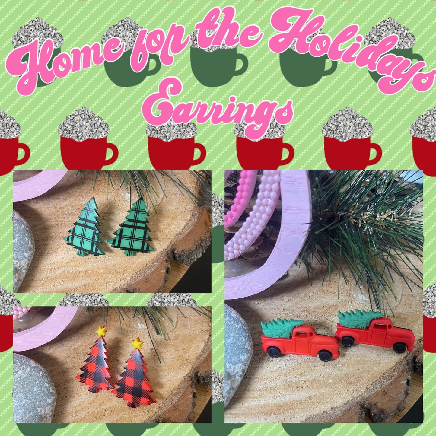 Home for the Holiday Collection Stud Earrings (3 to choose from)Pink tiful of LOVE