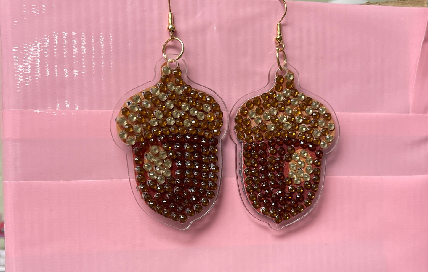 Thanksgiving- Diamond Painting Acorn Wire Earrings-23Pink tiful of LOVE