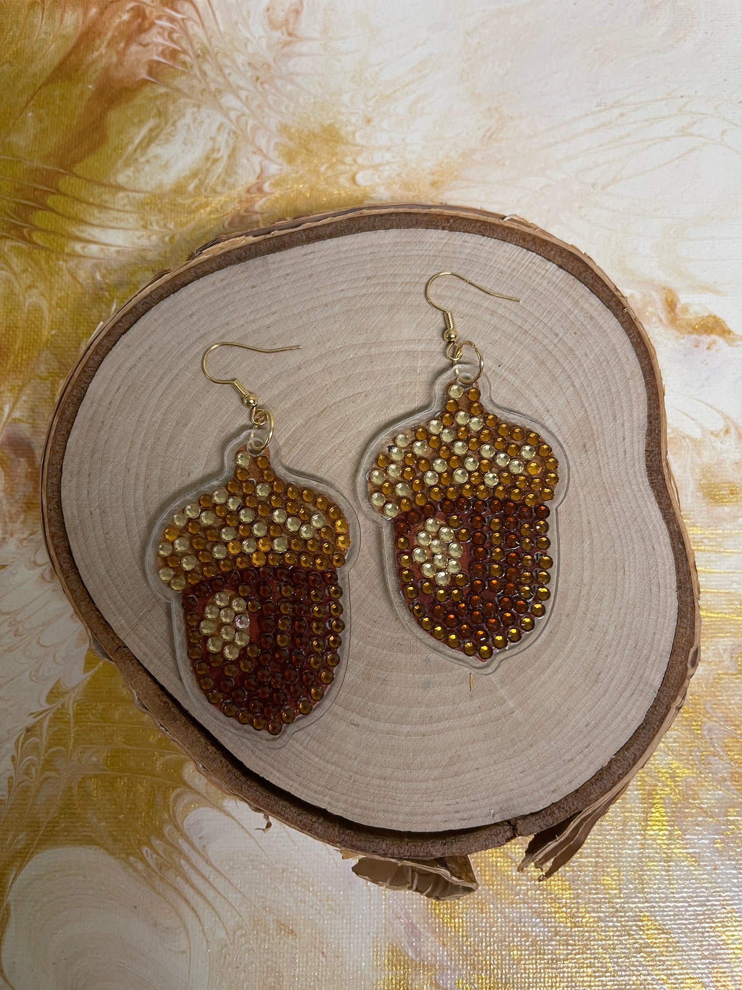 Thanksgiving- Diamond Painting Acorn Wire Earrings-23Pink tiful of LOVE