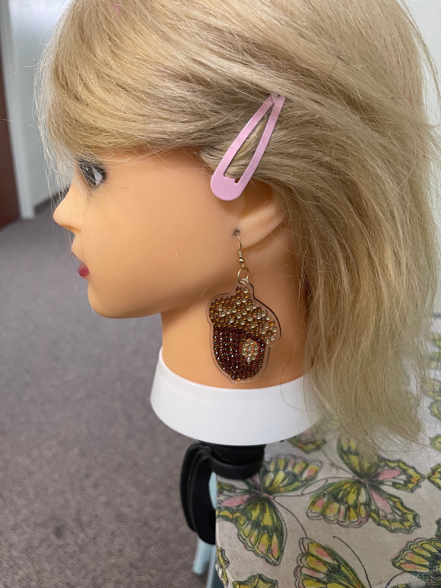 Thanksgiving- Diamond Painting Acorn Wire Earrings-23Pink tiful of LOVE