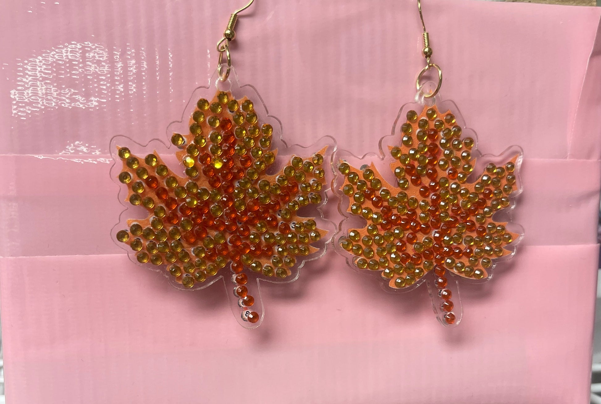 Thanksgiving- Diamond Painting Maple Leaf Wire Earrings-23Pink tiful of LOVE