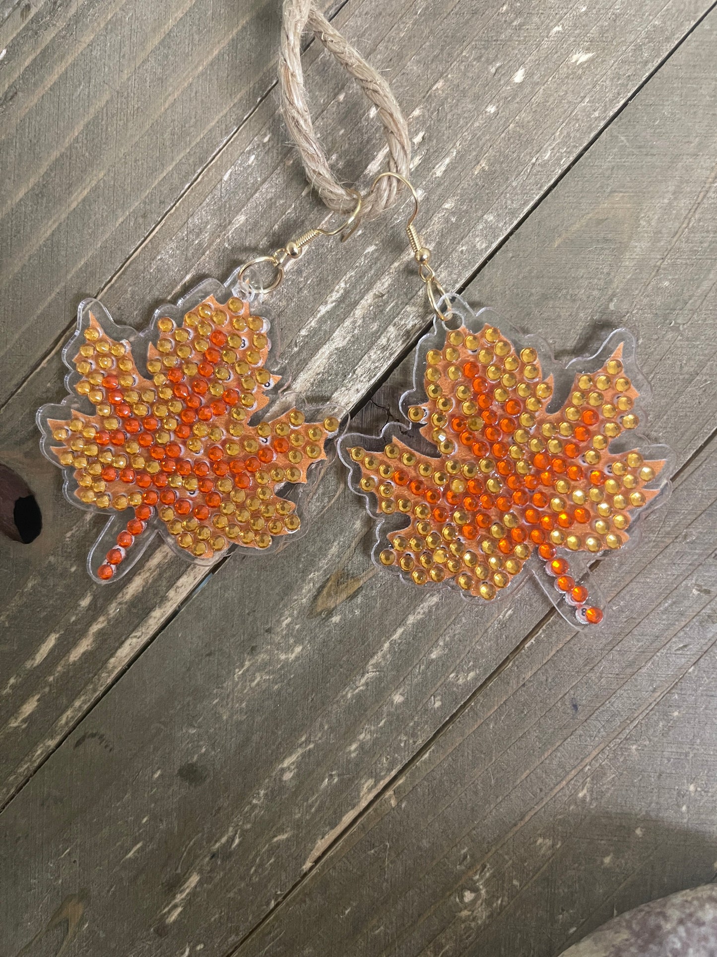 Thanksgiving- Diamond Painting Maple Leaf Wire Earrings-23Pink tiful of LOVE