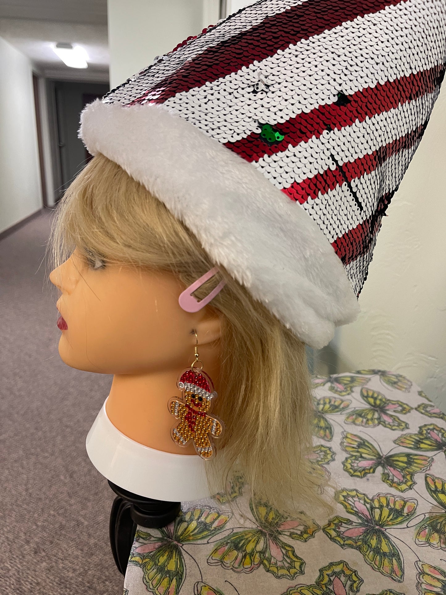 Christmas Earrings- Diamond Painting Gingerbread Man  Wire Earrings-25Pink tiful of LOVE