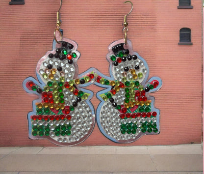 Christmas Earrings- Diamond Painting Snowman Wire Earrings-27Pink tiful of LOVE