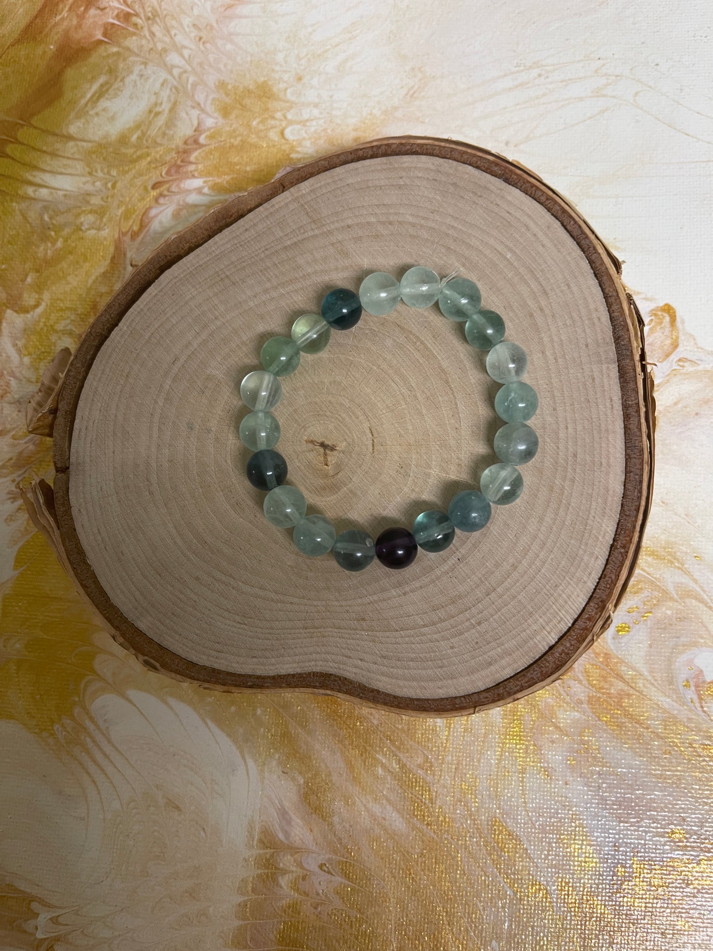 Green Fluorite Beaded Elastic/Stretch BraceletPink tiful of LOVE