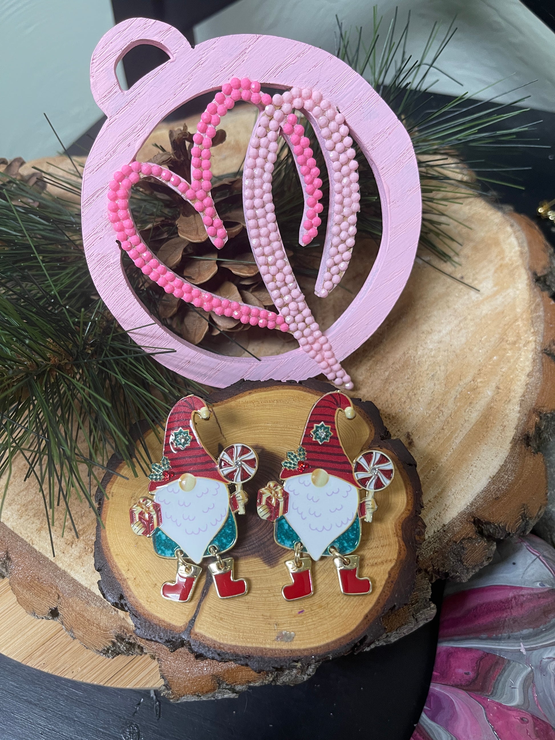 Christmas Gnome EarringsPink tiful of LOVE