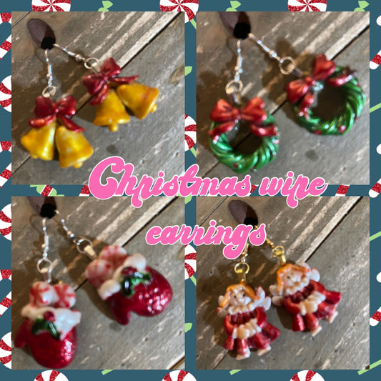Christmas Wire Earrings (4 to choose from)Pink tiful of LOVE