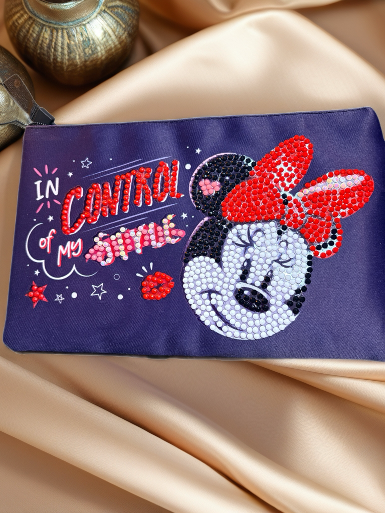 Diamond Art Minnie Mouse Pencil Makeup Bag