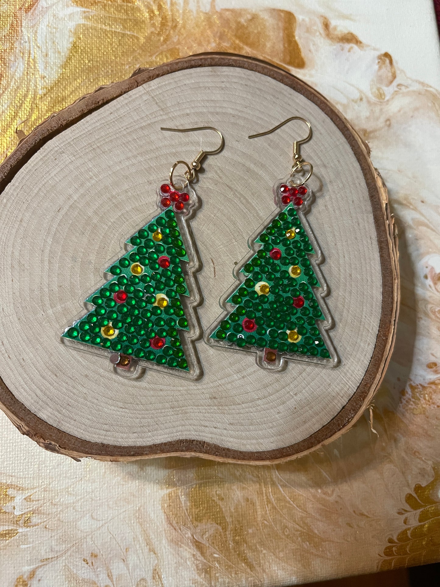 Christmas Earrings- Diamond Painting Tree Earrings-28Pink tiful of LOVE