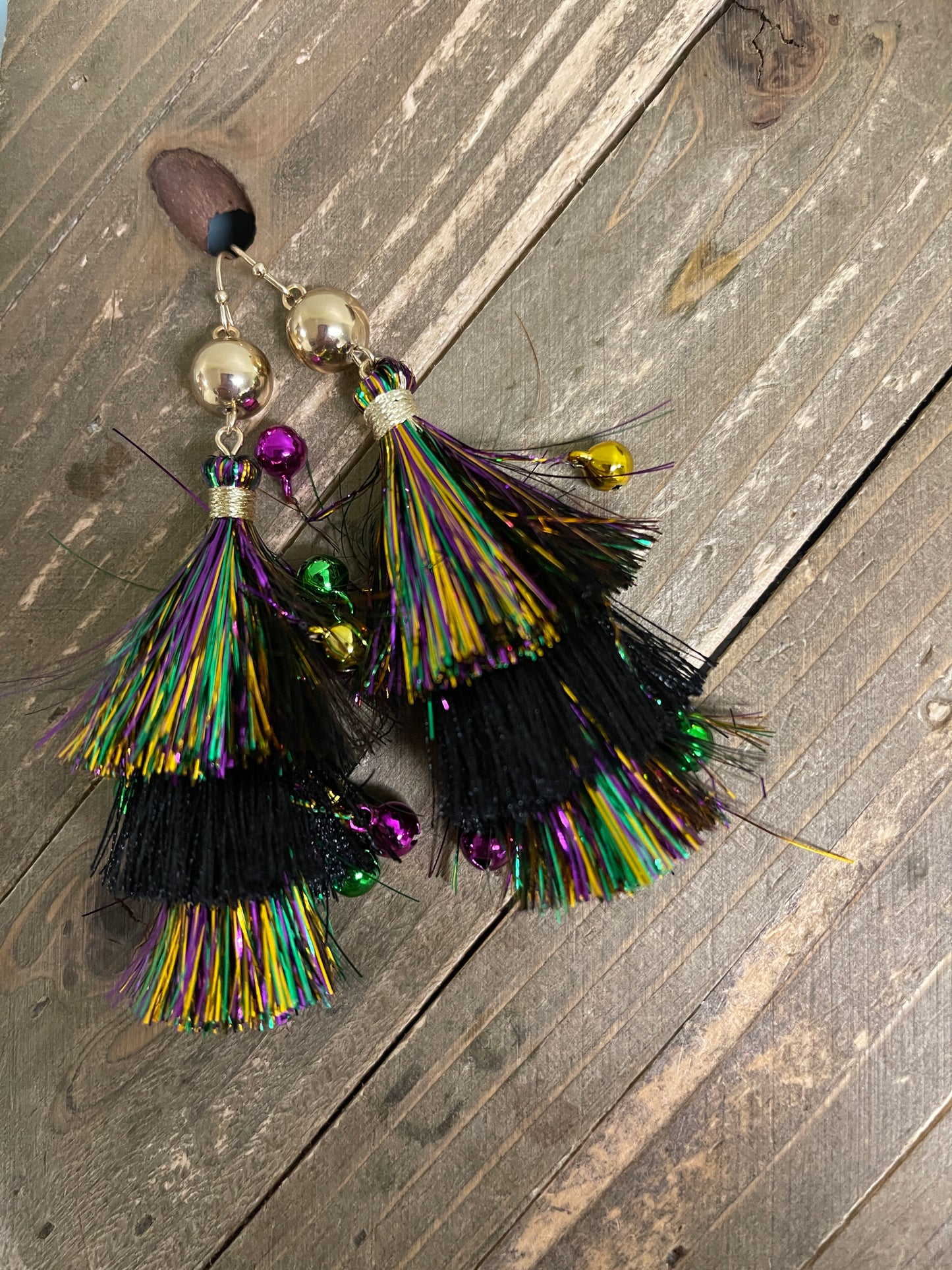 Mardi Gras Tinsel Wire EarringsPink tiful of LOVE