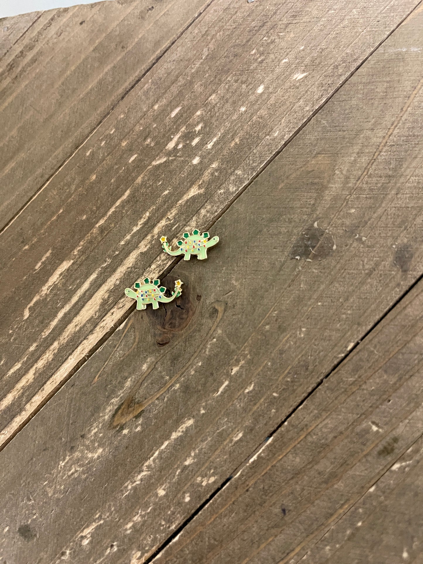 Christmas LIghts Dinosaur Stud EarringsPink tiful of LOVE