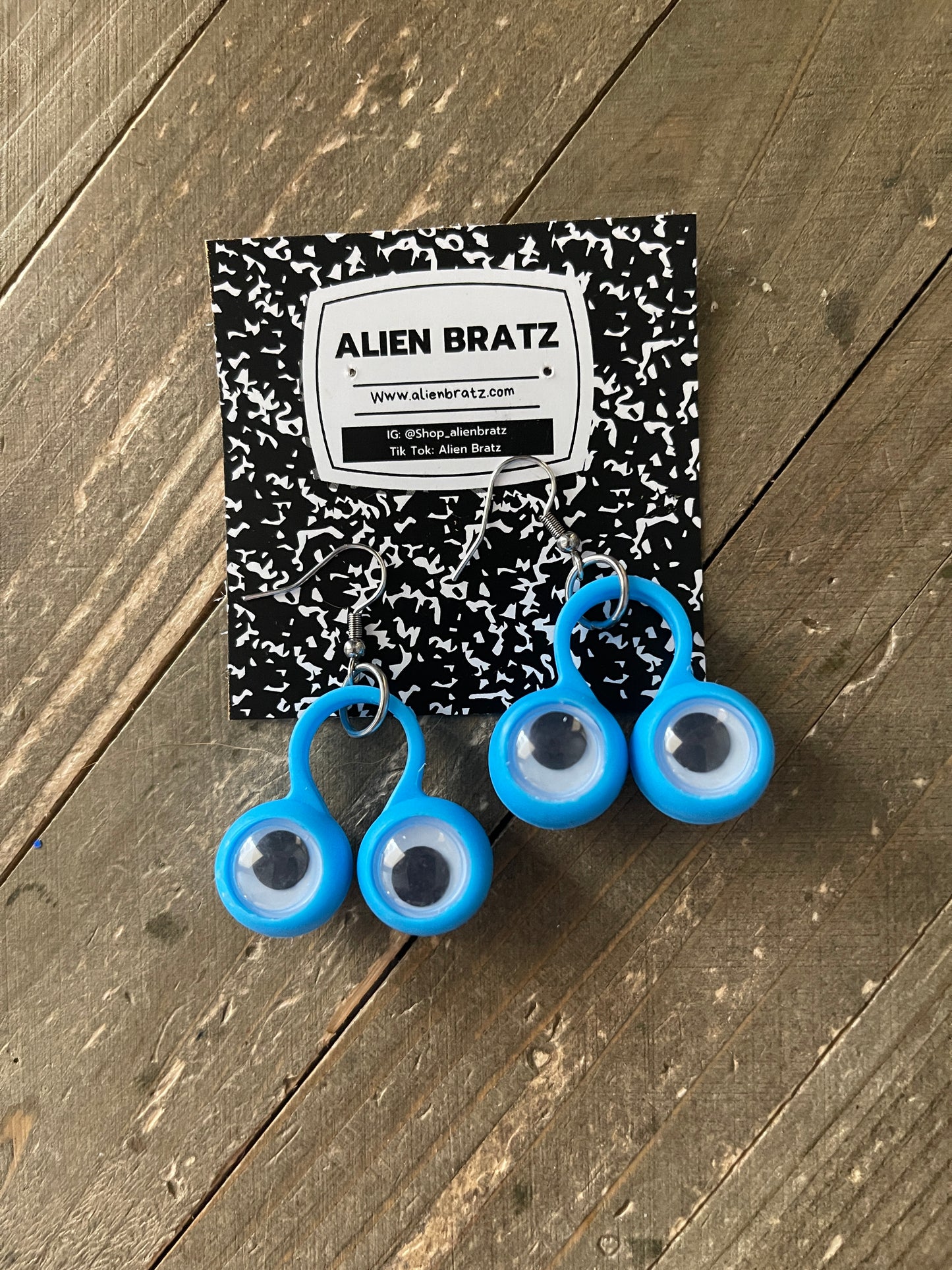 Blue Funky Eyes Wire EarringsPink tiful of LOVE