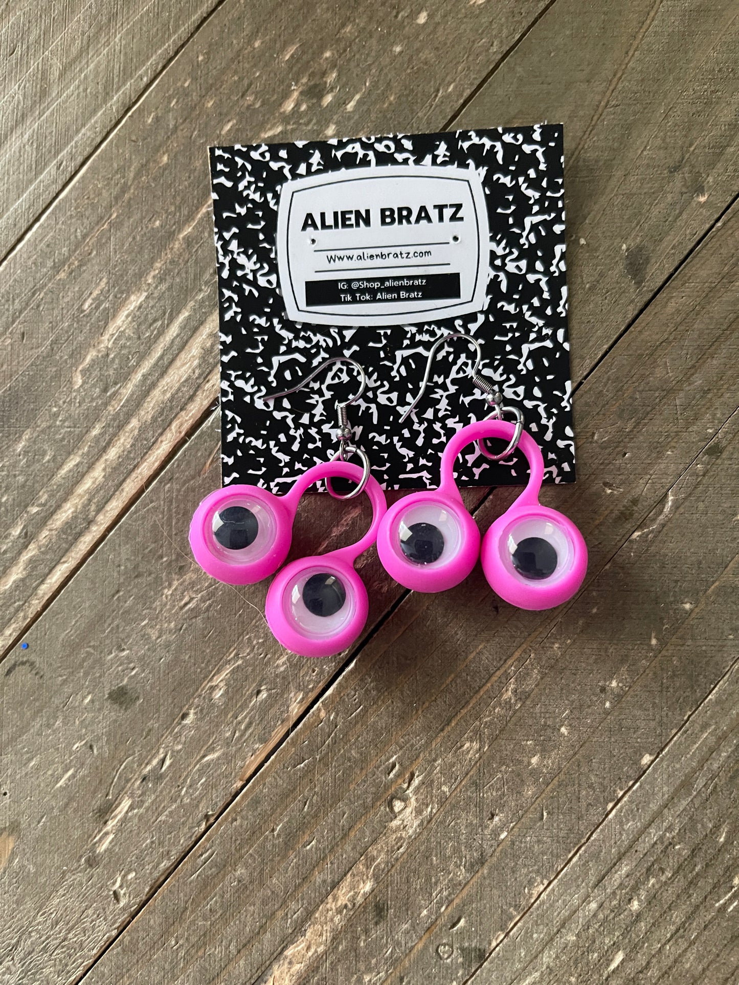 Pink Funky Eyes Wire EarringsPink tiful of LOVE