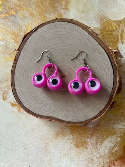 Pink Funky Eyes Wire EarringsPink tiful of LOVE