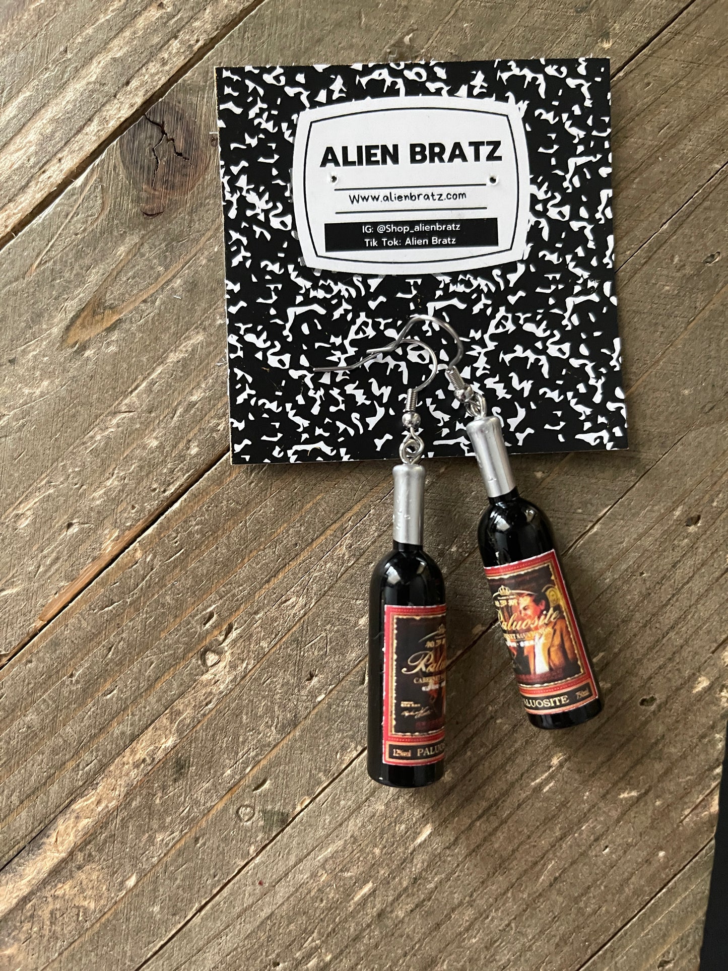 Wine Bottle EarringsPink tiful of LOVE