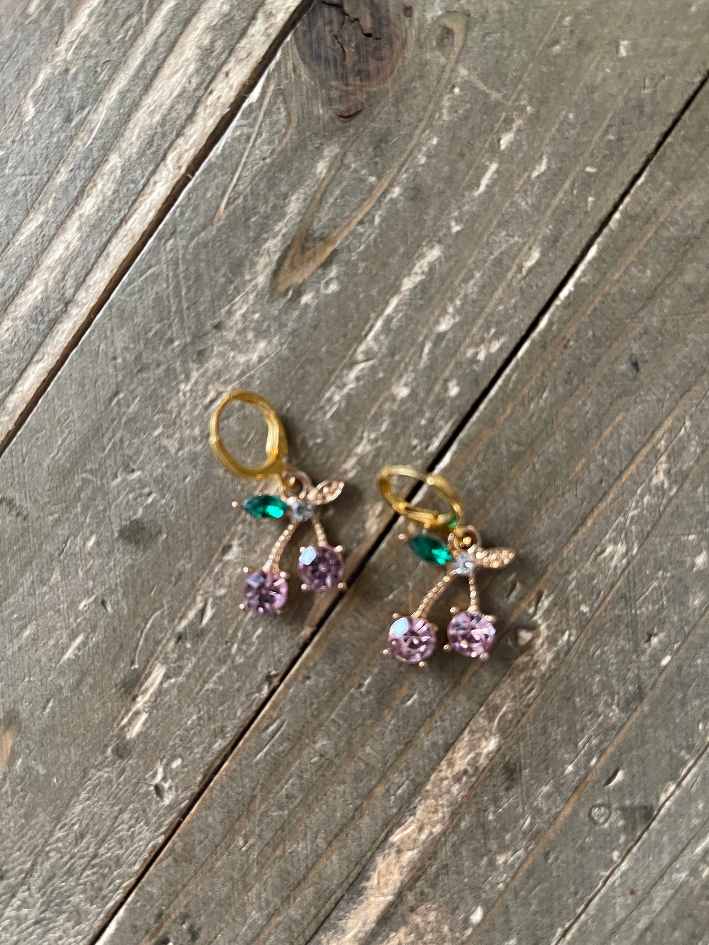 Rhinestone Cherry EarringsPink tiful of LOVE