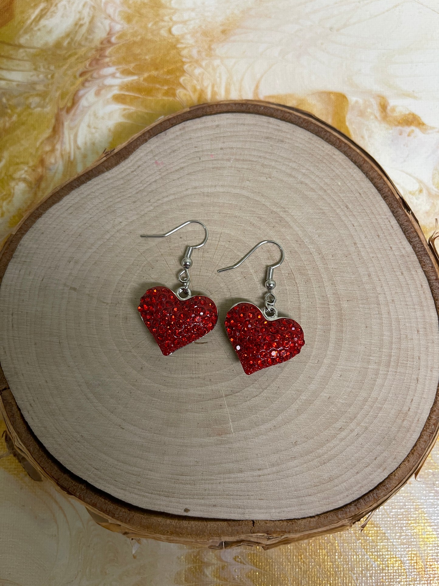Valentine's Day Red Pave Heart Wire EarringPink tiful of LOVE