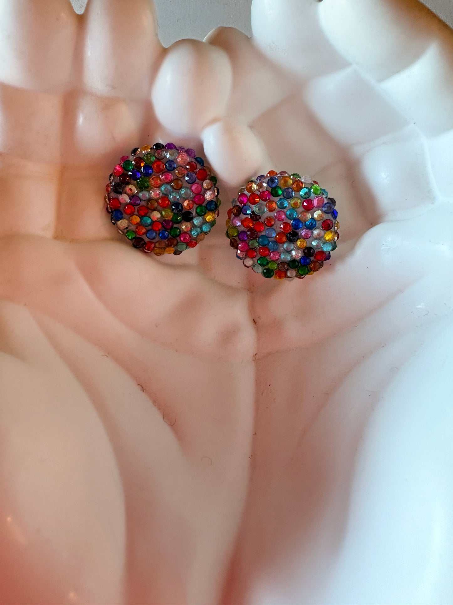 Rainbow Diamond Art Round Stud Earrings