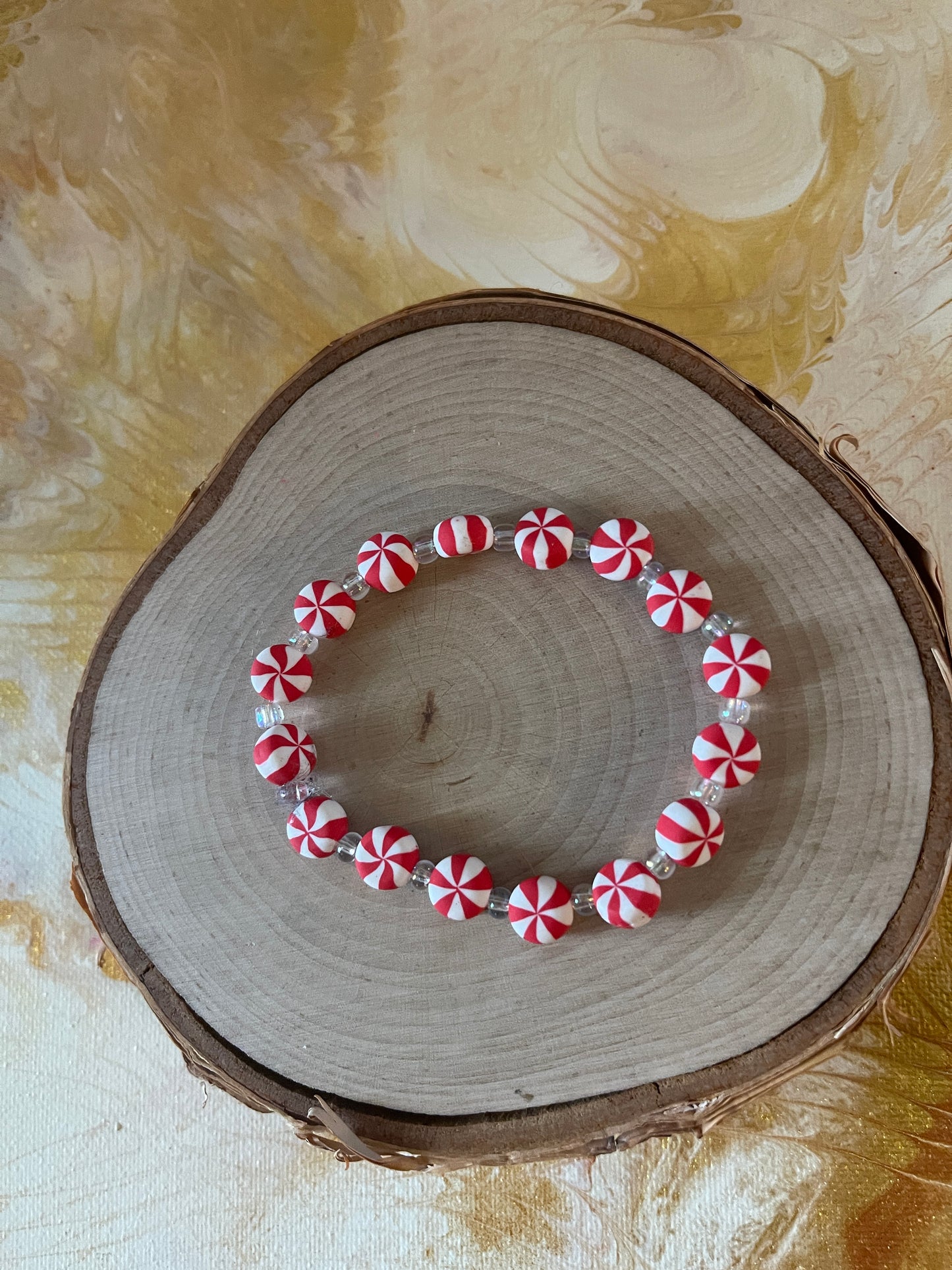 Peppermint Beaded Elastic/Stretch BraceletPink tiful of LOVE