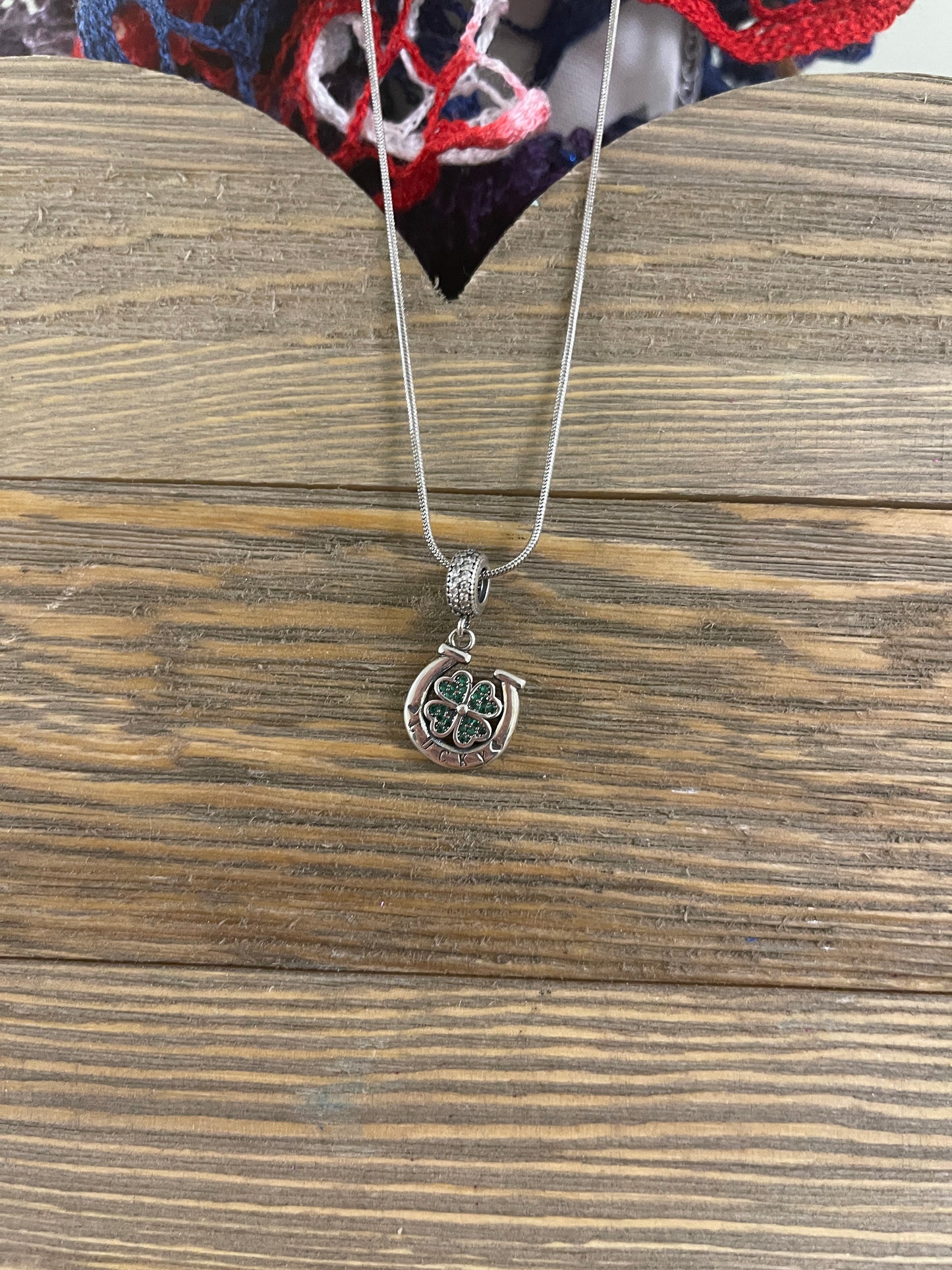 Lucky Horseshoe Pendant on a Silver chain NecklacePink tiful of LOVE