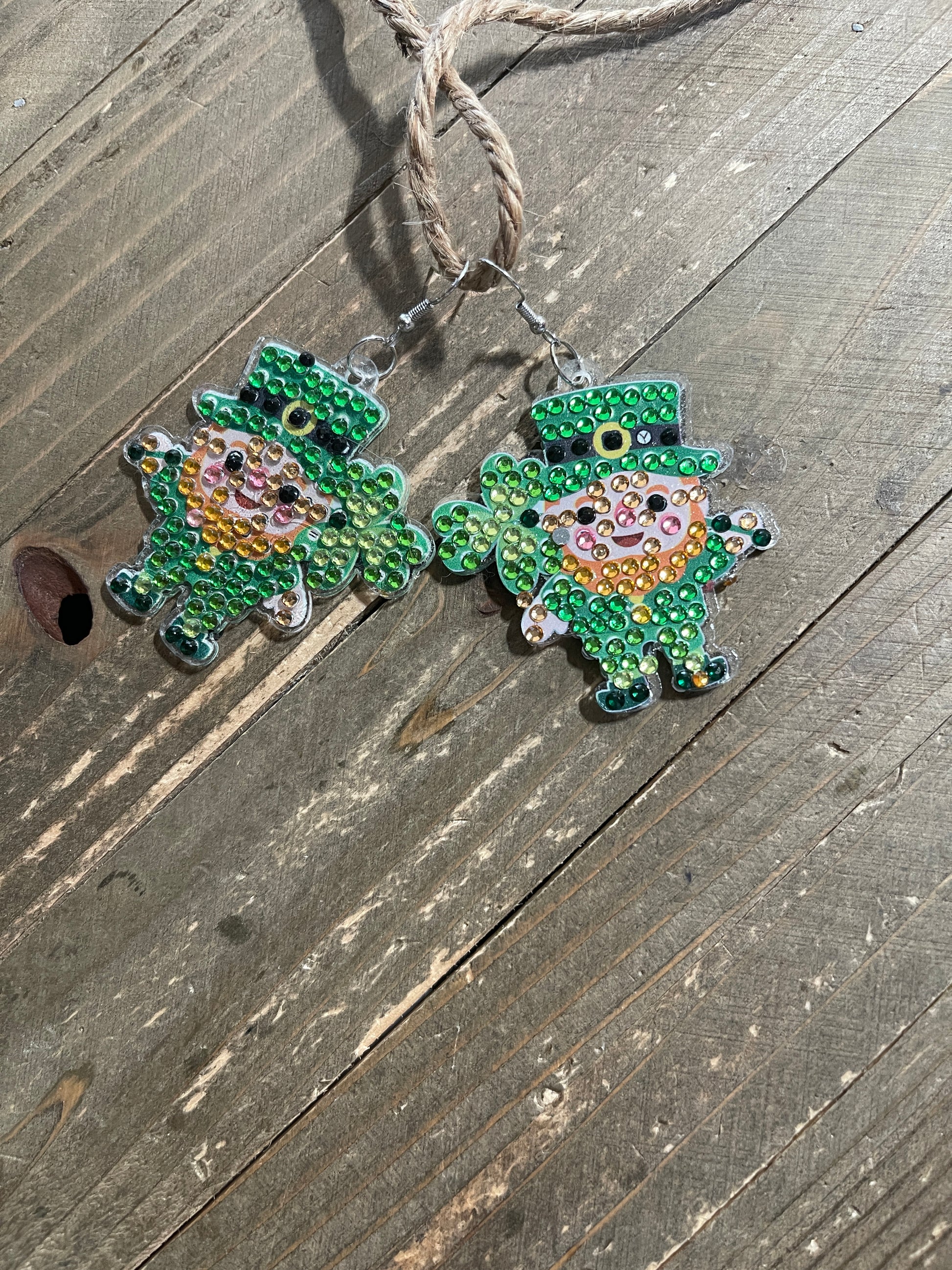 St. Patrick's Day Diamond Painting Wire Earrings (3 to choose)Pink tiful of LOVE