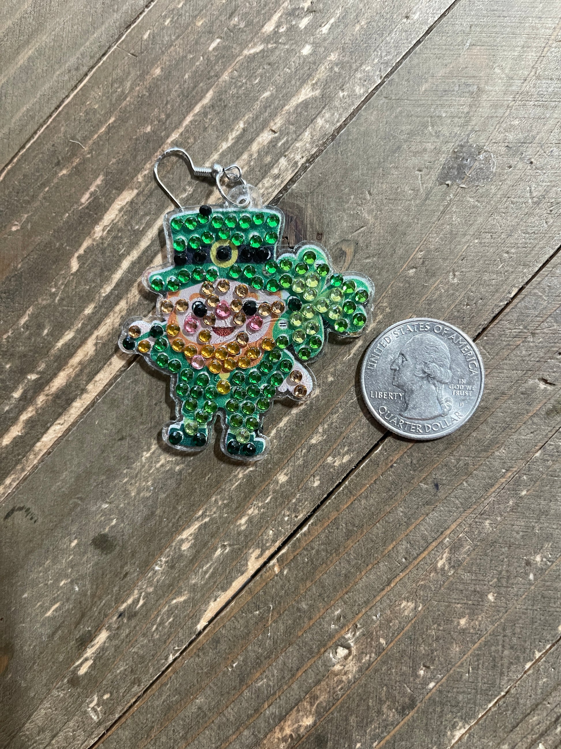 St. Patrick's Day Diamond Painting Wire Earrings (3 to choose)Pink tiful of LOVE
