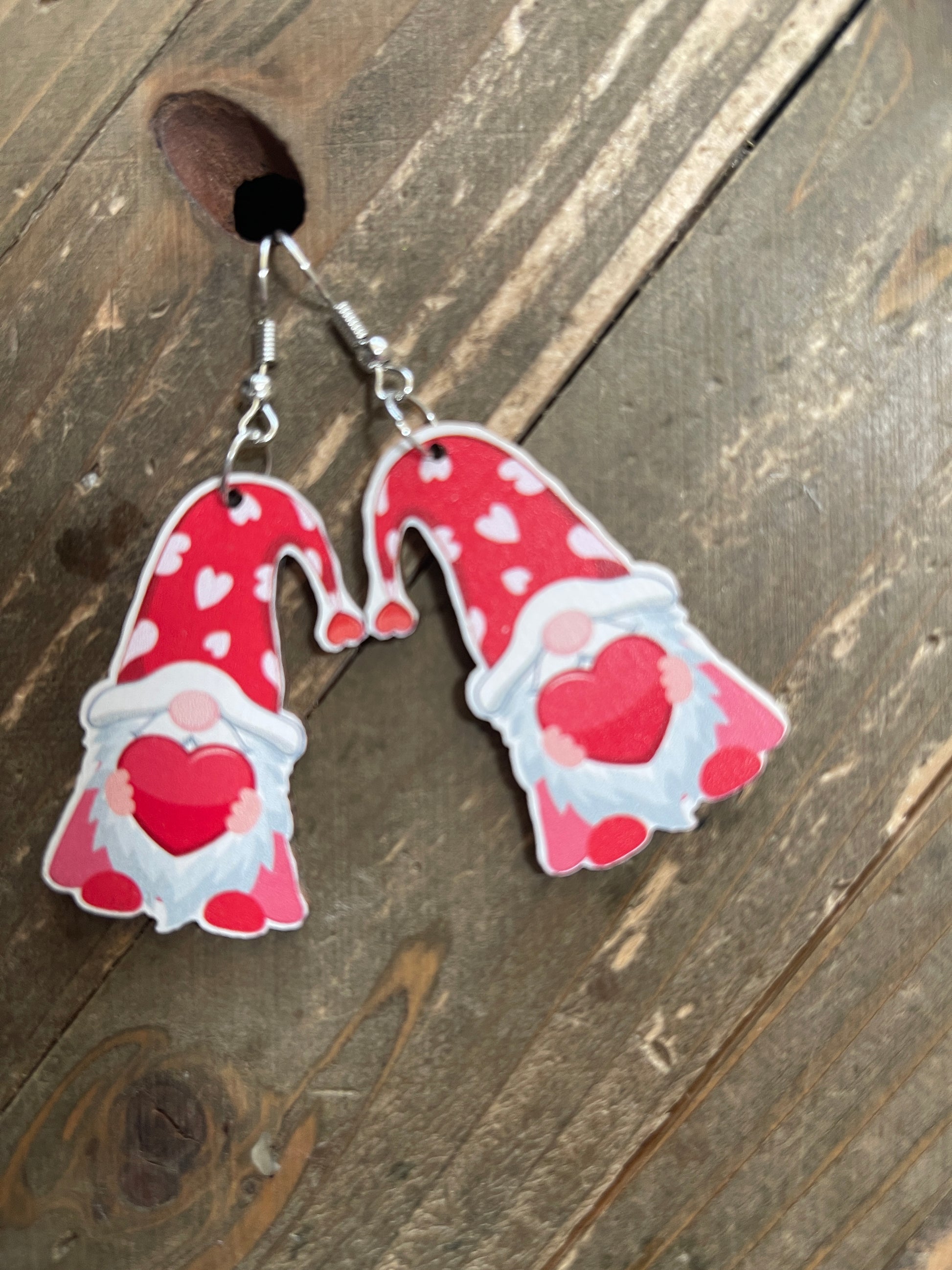 Valentine Acrylic Gnome earringsPink tiful of LOVE