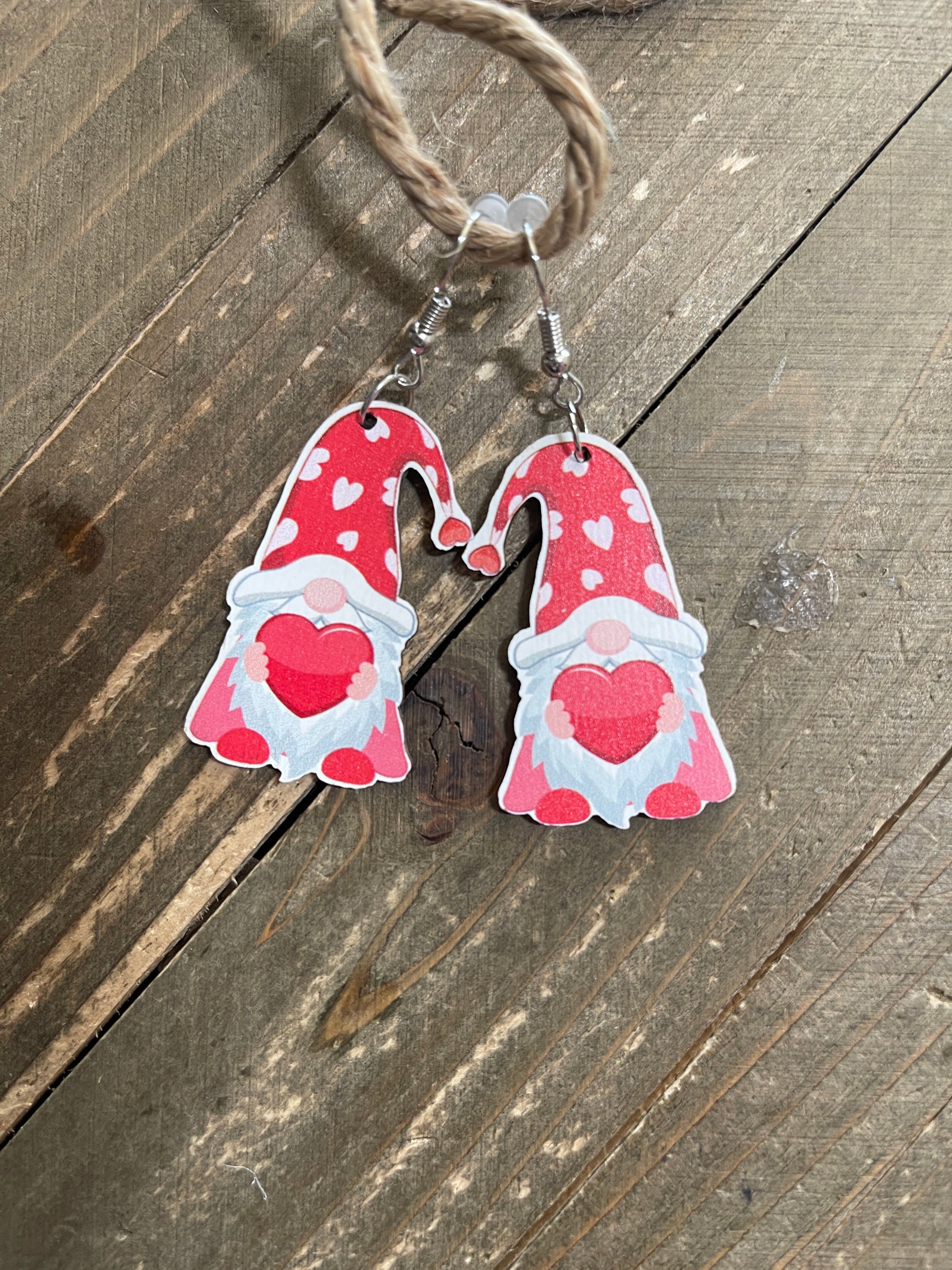 Valentine Acrylic Gnome earringsPink tiful of LOVE