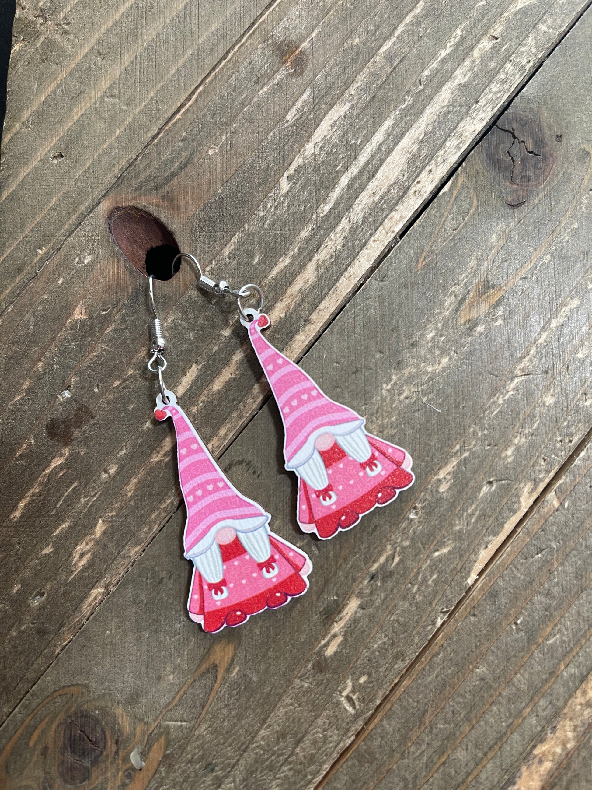 Valentine Gnome Wire earrings-1Pink tiful of LOVE