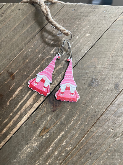 Valentine Gnome Wire earrings-1Pink tiful of LOVE