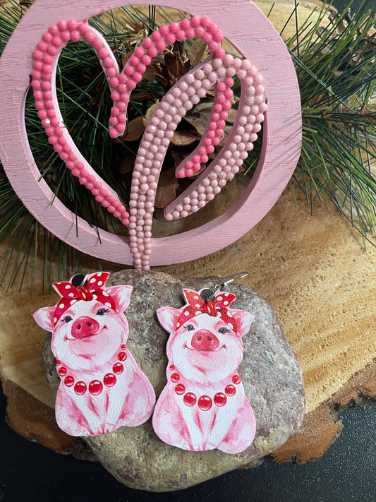 Funny Farmhouse-Pig Wire earringsPink tiful of LOVE
